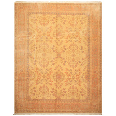9x12 Beige, Blush, Gray Color Hand Knotted Oushak Wool Traditional Oriental Rug