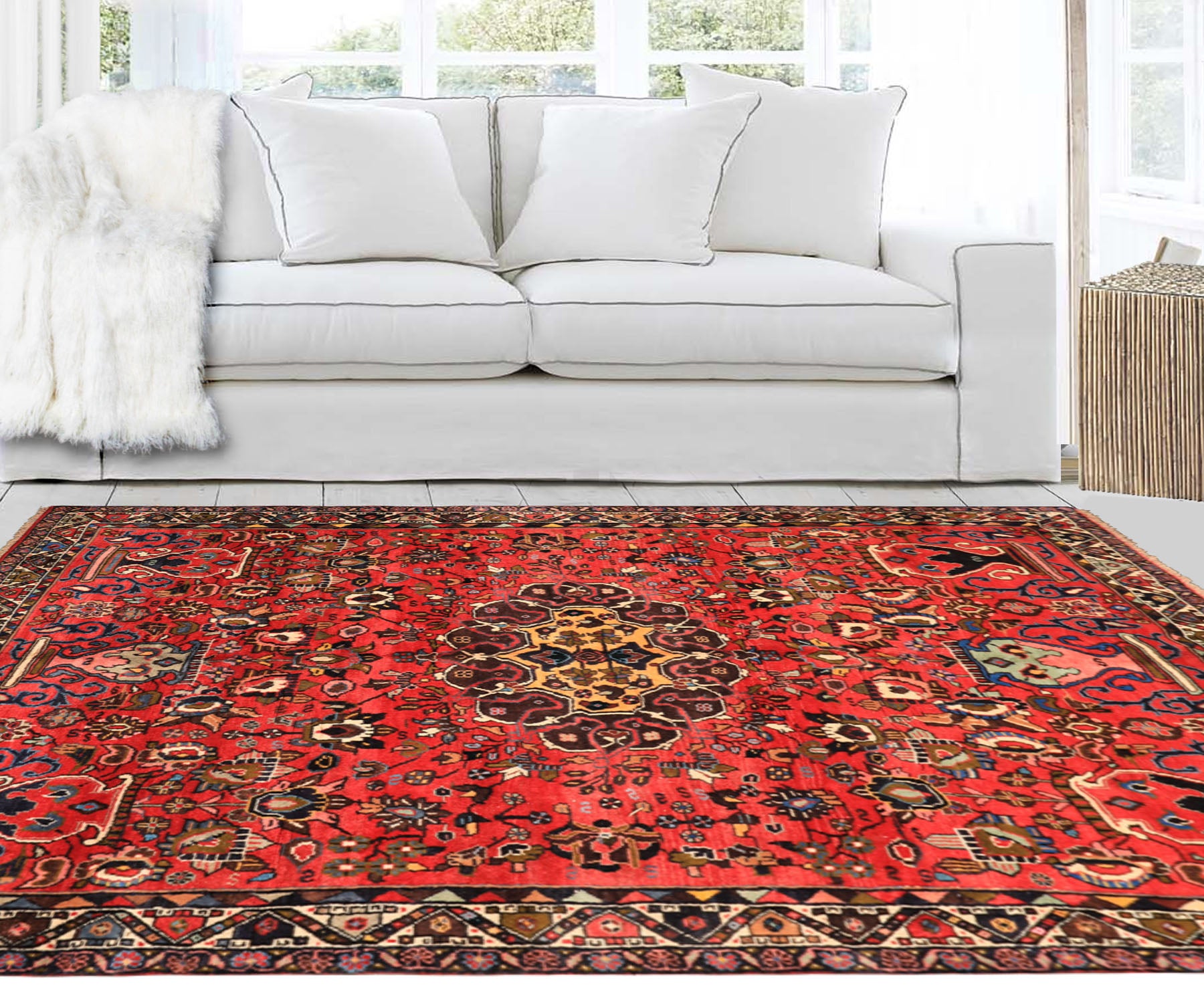 6x9 Rose, Peach, Gray Color Hand Knotted Tabriz Wool Traditional Oriental Rug