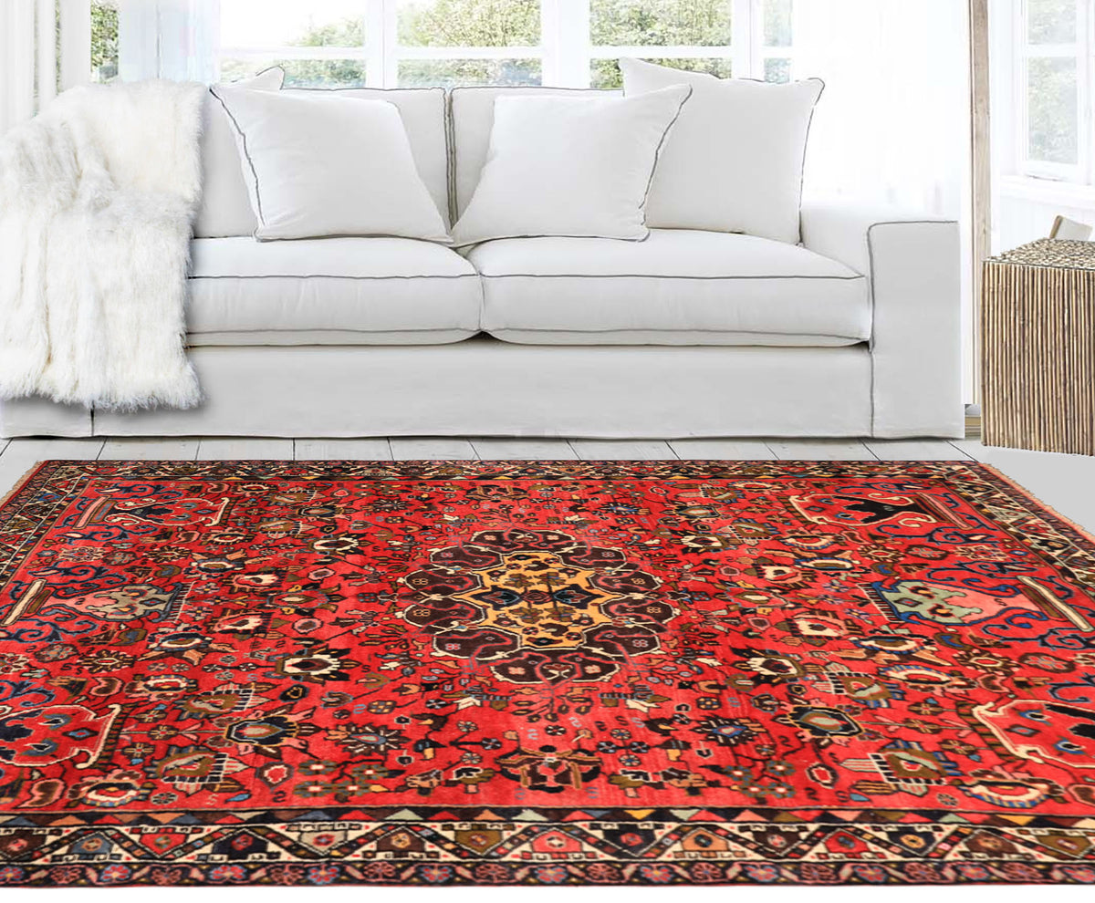 6x9 Rose, Peach, Gray Color Hand Knotted Tabriz Wool Traditional Oriental Rug