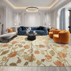 Aqua Burnt Orange 8x10 Premium Tibetan Arts & Crafts Tibetano Designer Hand Knotted Wool Pure Silk Oriental Area Rug