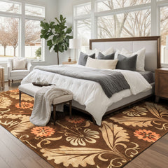 Brown Tan 8x10 Premium Tibetan Arts & Crafts Tibetano Designer Hand Knotted Wool Pure Silk Oriental Area Rug