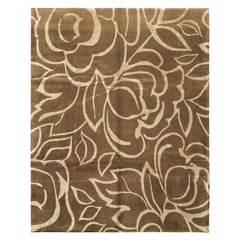 8x10 Moss, , Color Hand Knotted Tibetan Wool & Pure Silk Modern & Contemporay Oriental Rug