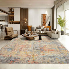9x12 Beige, Coral, Aqua Color Hand Knotted Sherpa Wool & Bamboo Silk Modern & Contemporary Oriental Rug