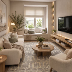 6x9 Gray, Silver, Color Hand Woven Flatweave Wool & Bamboo Silk Modern & Contemporary Oriental Rug