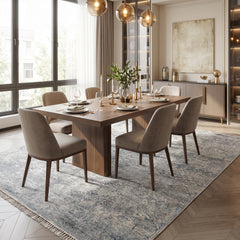 8x10 Aqua, Silver, Gray Color Hand Knotted Sherpa Wool & Bamboo Silk Modern & Contemporary Oriental Rug