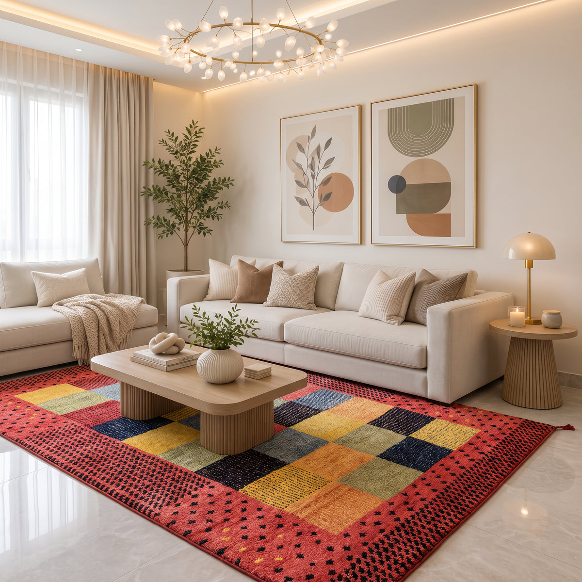 5x8 Rose, Gold, Navy Color Hand Knotted Gabbeh Wool Modern & Contemporary Oriental Rug