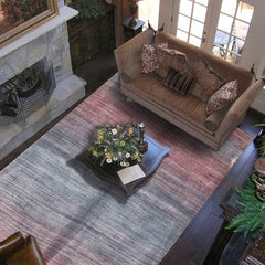 5x8 Blue, Plum, Color Hand Loomed Tibetan Wool Modern & Contemporary Oriental Rug
