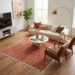 5x8 Blush, Ivory, Color Hand Knotted Gabbeh Wool Modern & Contemporary Oriental Rug