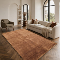 5x8 Mocha, , Color Hand Loomed  Wool Modern & Contemporary Oriental Rug