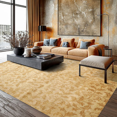 8x10 Beige, Gold, Muted Earth Tones Color Hand Knotted Tibetan Wool Transitional Oriental Rug