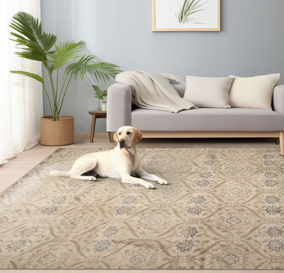 9x12 Gray, Taupe, Slate Color Hand Knotted Tibetan Wool Transitional Oriental Rug