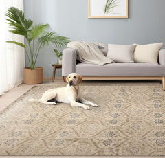9x12 Gray, Taupe, Slate Color Hand Knotted Tibetan Wool Transitional Oriental Rug