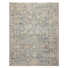8x10 Slate, Blue, Gray Color Hand Knotted Oushak Wool Traditional Oriental Rug