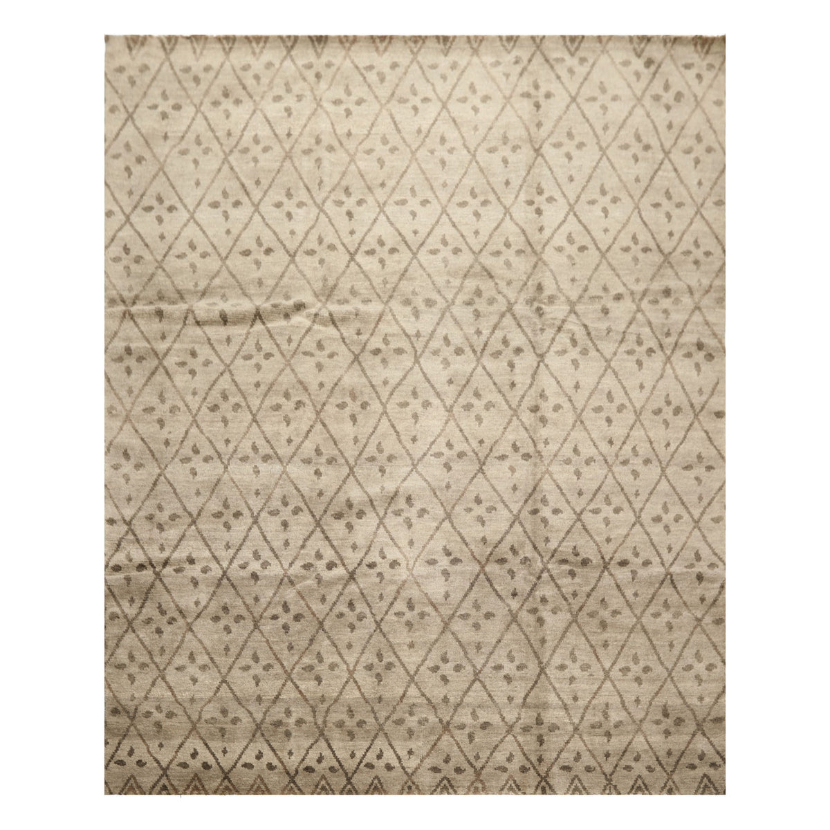 8x10 Moss, Gray, Color Hand Knotted Oushak Wool Transitional Oriental Rug