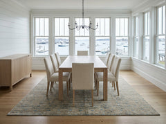 9x12 Gray, Beige, Aqua Color Hand Loomed Tibetan Wool Transitional Oriental Rug
