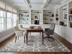 Multi Size Gray Silver Color Hand Loomed Tibetan Wool & Bamboo Silk Transitional Oriental Rug