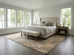 8x10 Beige, Greenish, Gray Color Hand Knotted Tibetan Wool Transitional Oriental Rug