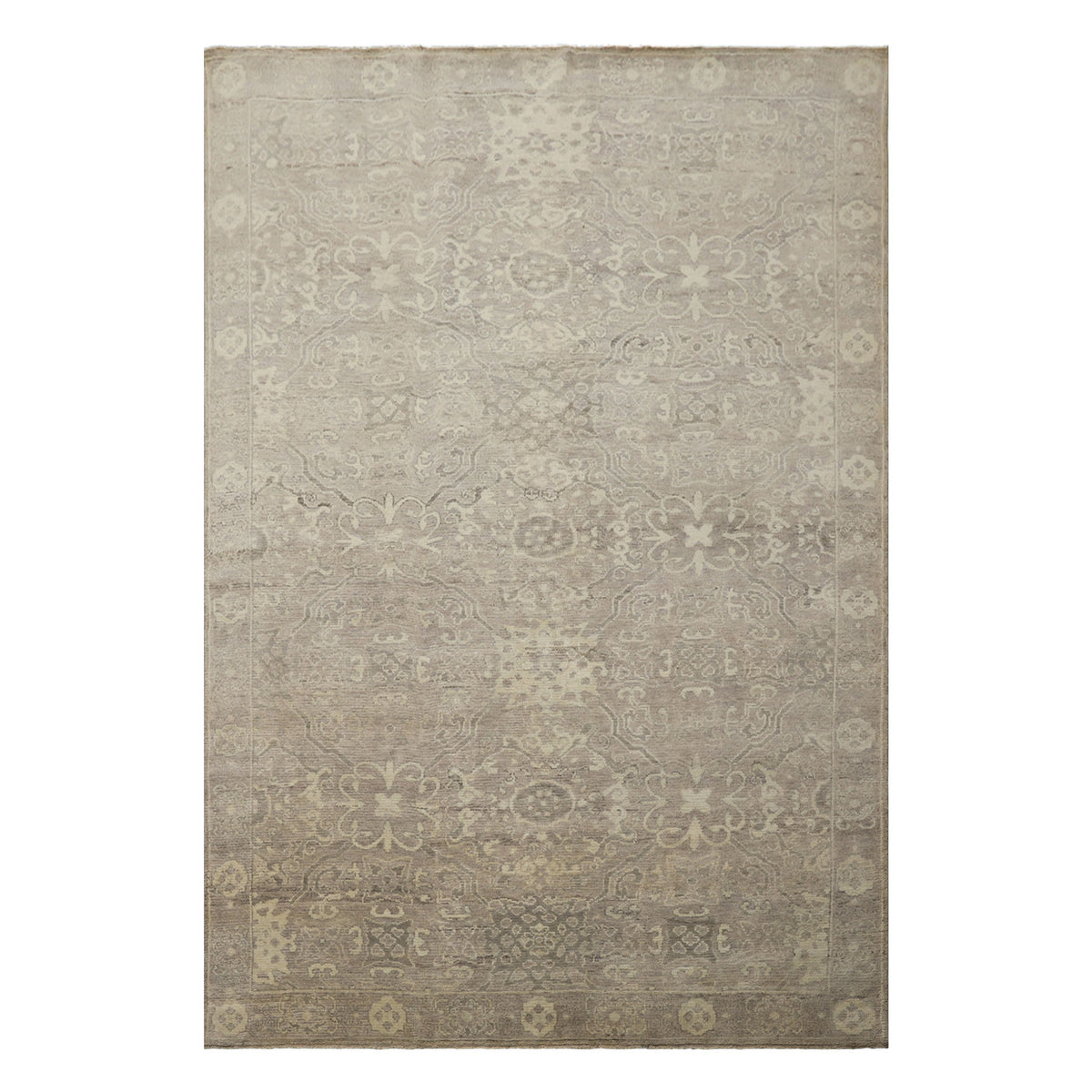 6x9 Taupe, Beige, Gray Color Hand Loomed Oushak Wool Traditional Oriental Rug