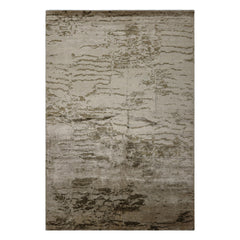 6x9 Beige, Tan, Olive Color Hand Knotted Sherpa Bamboo Silk Modern Oriental Rug