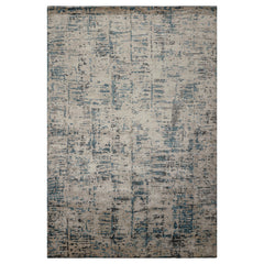 6x9 Ivory, Beige, Charcoal Color Hand Knotted Sherpa Bamboo Silk Modern Oriental Rug