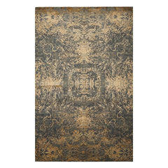 6x9 Gray, Slate, Caramel Color Hand Knotted Sherpa Bamboo Silk & Wool Modern Oriental Rug