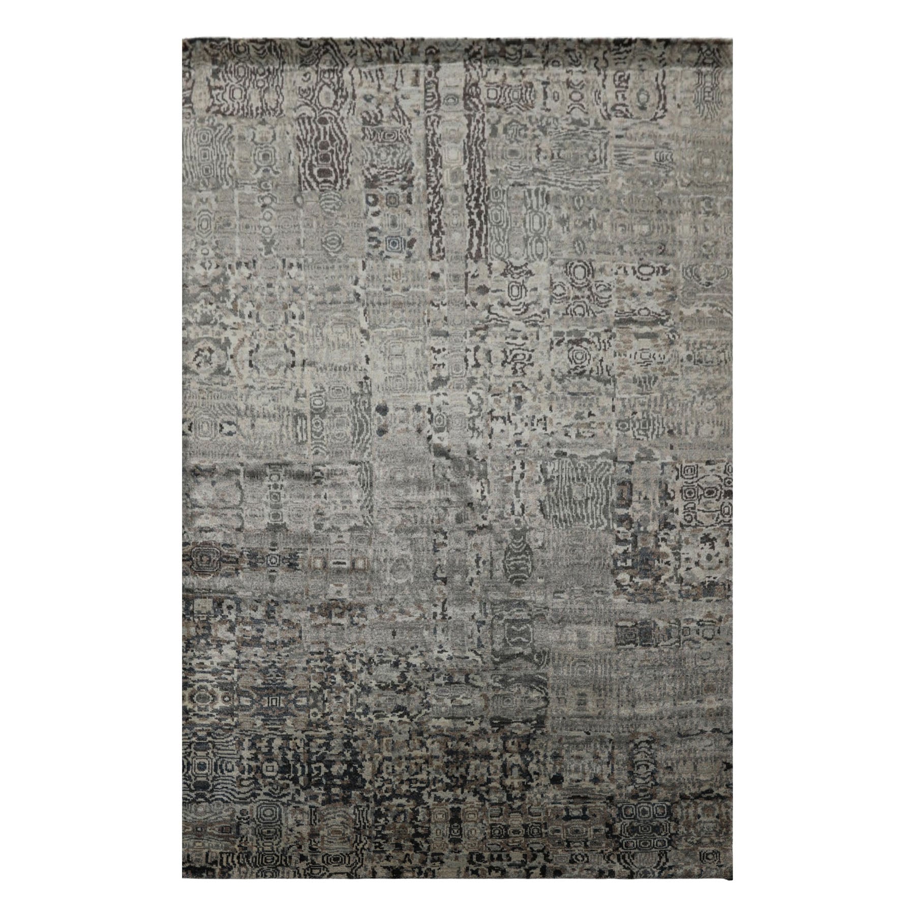 6x9 Taupe, Gray, Brown Color Hand Loomed Sherpa 100% Bamboo Silk  Oriental Rug