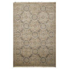 6x9 Beige, Taupe, Gray Color Hand Woven Fine Oushak Wool Traditional Oriental Rug