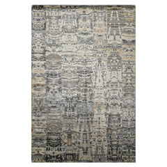 6x9 Gray, Beige, Slate Color Hand Loomed Sherpa Bamboo Silk Modern Oriental Rug