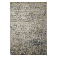 6x9 Ivory, Gray, Taupe Color Hand Knotted Sherpa Wool & Bamboo Silk Modern Oriental Rug