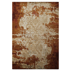 6x9 Brown, Rust, Gray Color Hand Knotted Sherpa Wool & Bamboo Silk Modern Oriental Rug