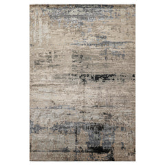 6x9 Beige, Taupe, Blue Color Hand Knotted Sherpa Bamboo Silk Modern Oriental Rug