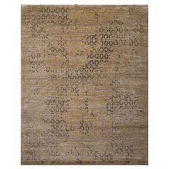 8x10 Taupe, Gray, Gold Color Hand Knotted Sherpa Bamboo Silk Modern Oriental Rug