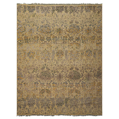 8x10 Beige, Taupe, Gray Color Hand Knotted  Wool Transitional Oriental Rug