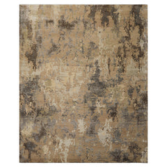 8x10 Brown, Gray, Beige Color Hand Knotted Sherpa Wool & Bamboo Silk Modern Oriental Rug