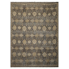 9x12 Gray, Beige, Tan Color Hand Knotted  Wool Transitional Oriental Rug