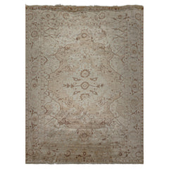 9x12 Beige, Brown, Peach Color Hand Knotted Oushak Bamboo Silk Traditional Oriental Rug