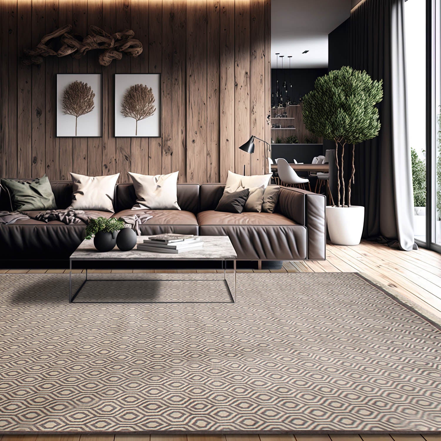 9x12 Gray, dark Grey, Color Hand Knotted All-Over 100% Wool Contemporary Oriental Rug