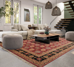 9x12 Multi, Beige, Dark Green Color Hand Knotted All-Over 100% Wool Traditional-Persian/Oriental Oriental Rug