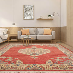 9x12 Apricot, Beige, Blue Color Hand Knotted Oriental 100% Wool Traditional-Persian/Oriental Oriental Rug