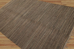 6x9 Charcoal, Gray, Olive Color Hand Woven  100% Wool Contemporary Oriental Rug