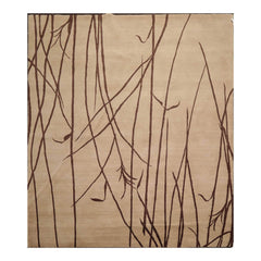 8x10 Camel, Brown, Color Hand Knotted All-Over 100% Wool Modern Oriental Rug