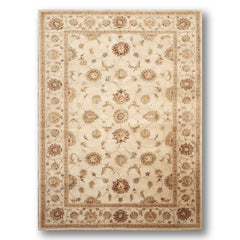 5x7 Tan, Beige, Brown Color Hand Tufted Floral 100% Wool Traditional-Persian/Oriental Oriental Rug