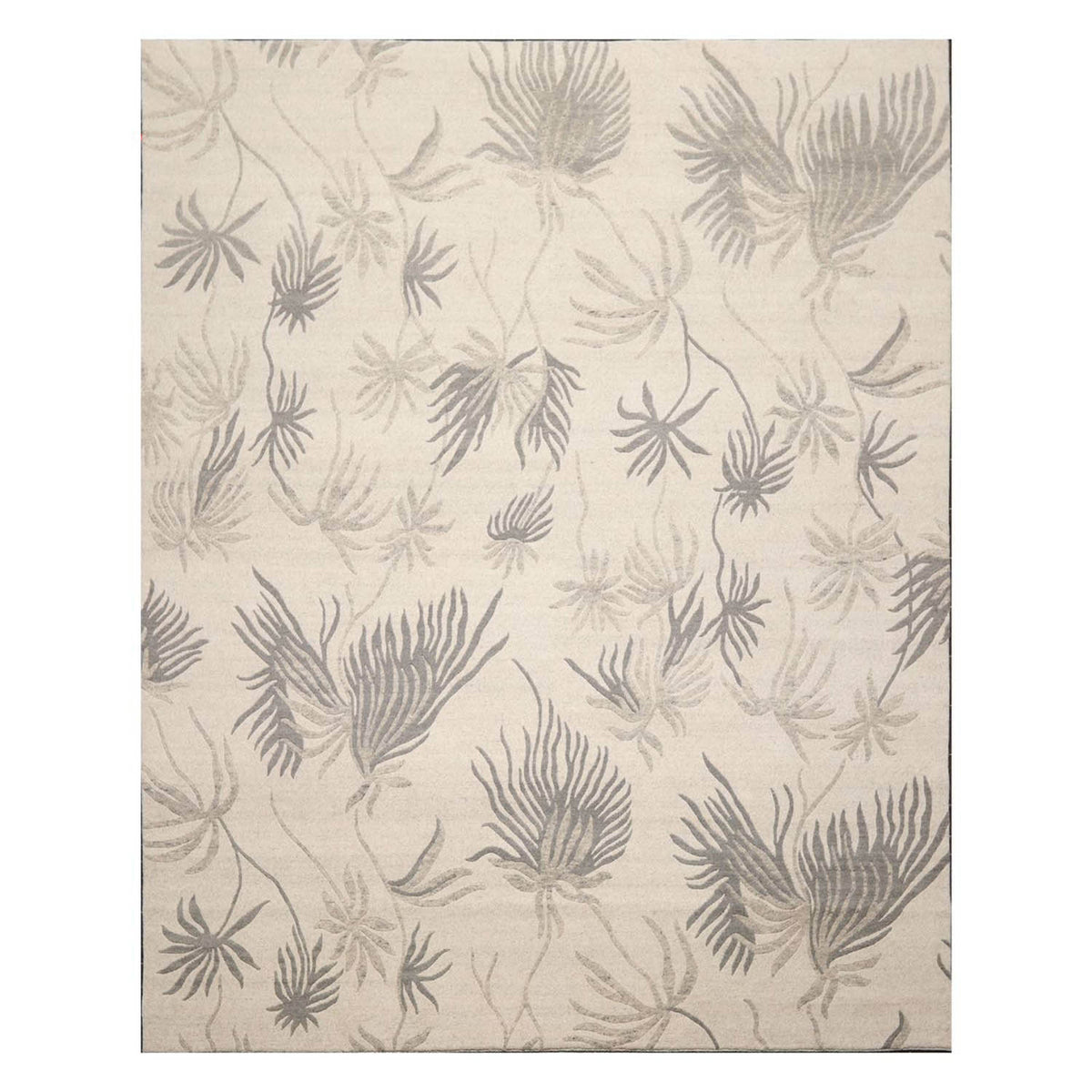 8x10 Oatmeal, Gray, Color Hand Knotted Floral 100% Wool Transitional Oriental Rug