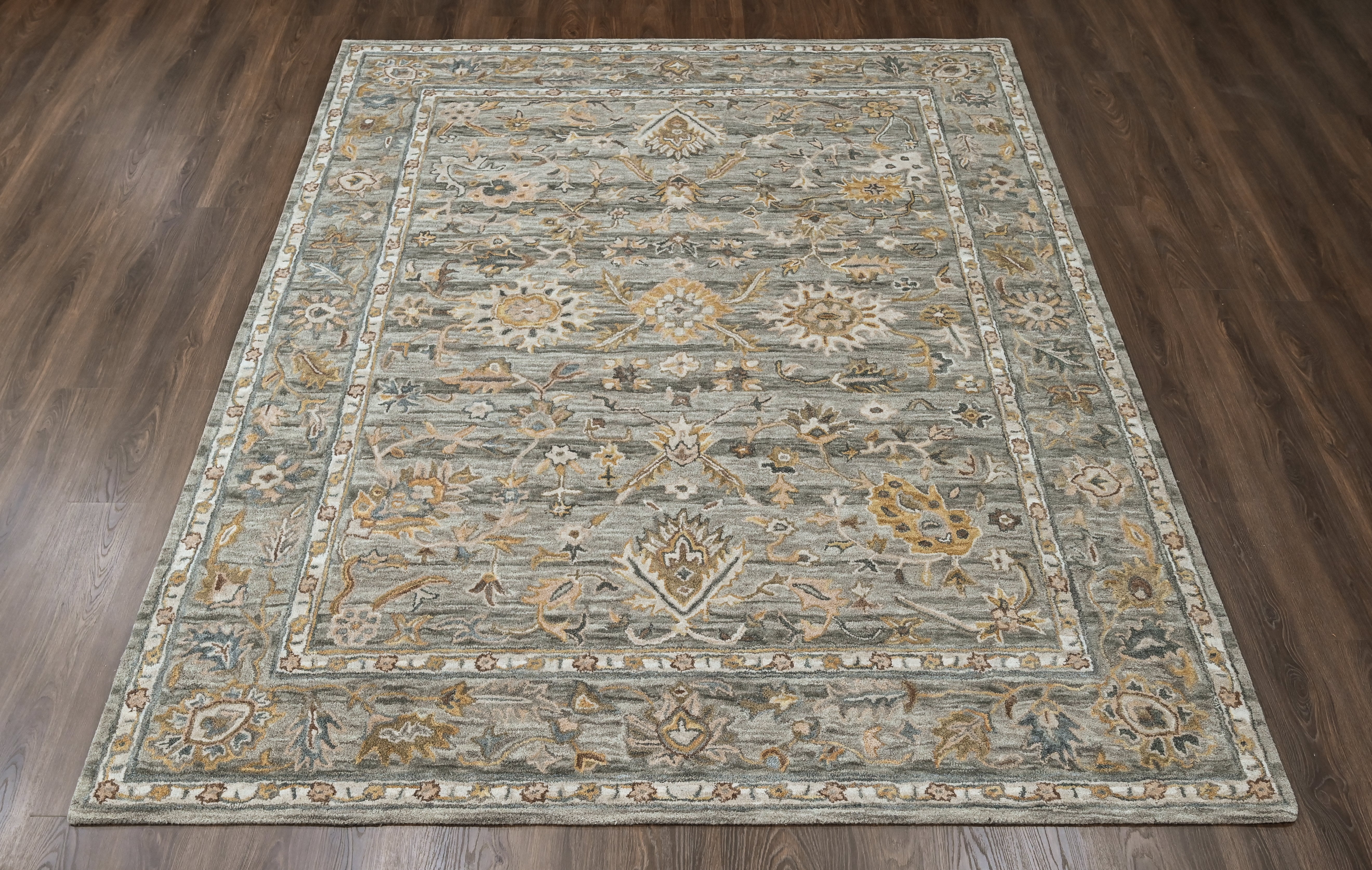 loomBloom Slate Multi Size Hand Tufted Wool Floral Modern & Contemporary Oriental Area Rug