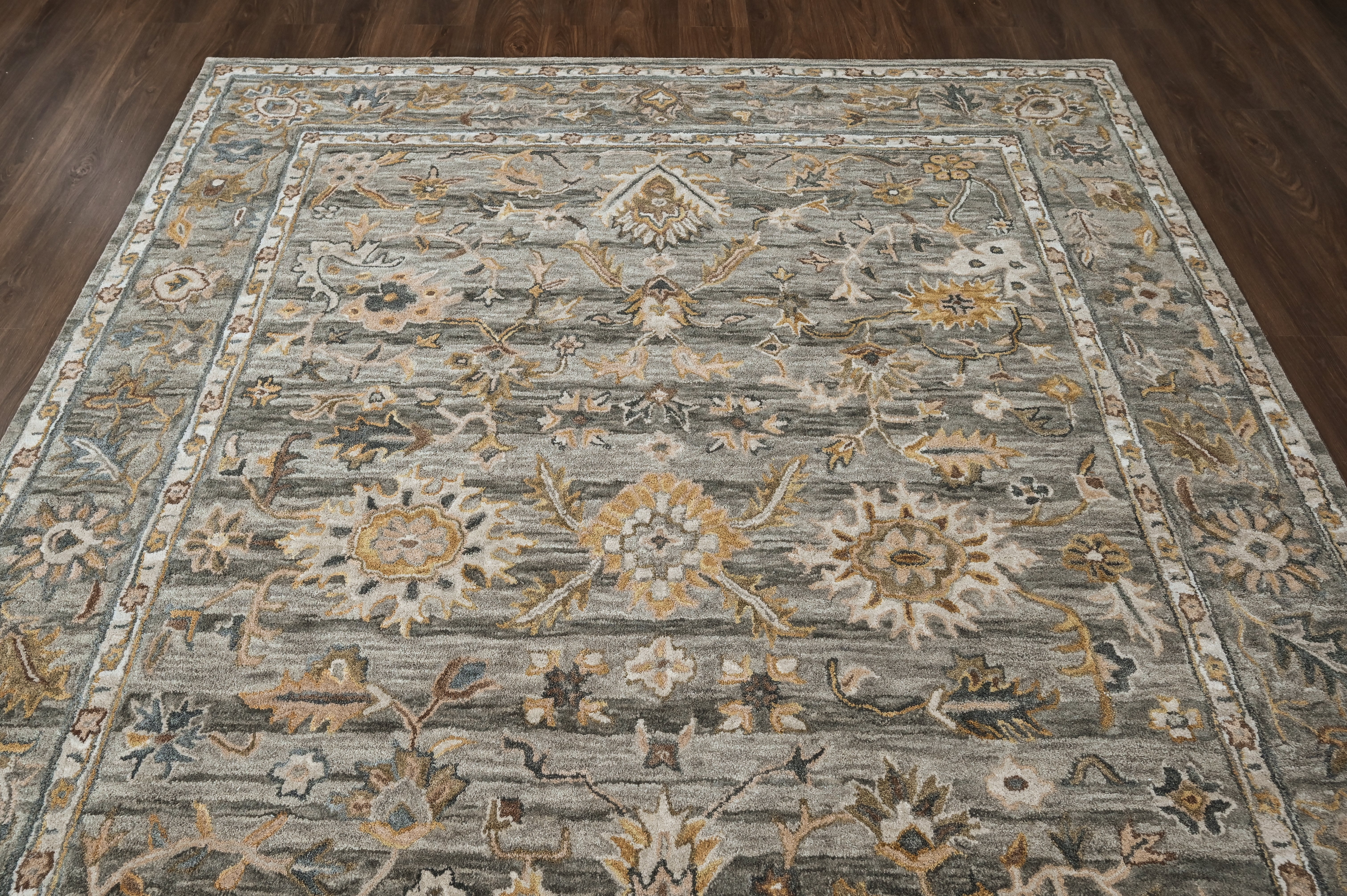 loomBloom Slate Multi Size Hand Tufted Wool Floral Modern & Contemporary Oriental Area Rug