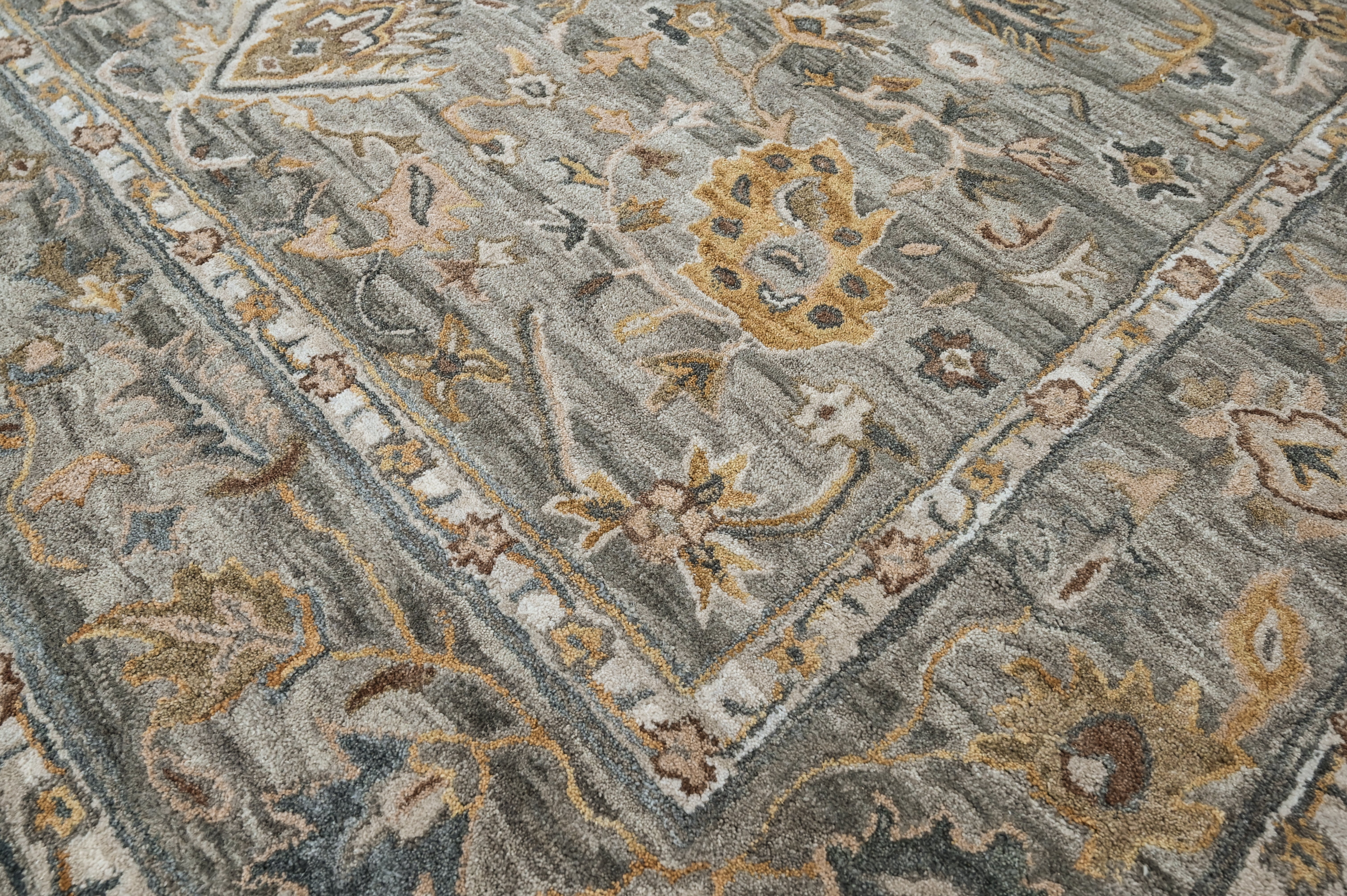 loomBloom Slate Multi Size Hand Tufted Wool Floral Modern & Contemporary Oriental Area Rug
