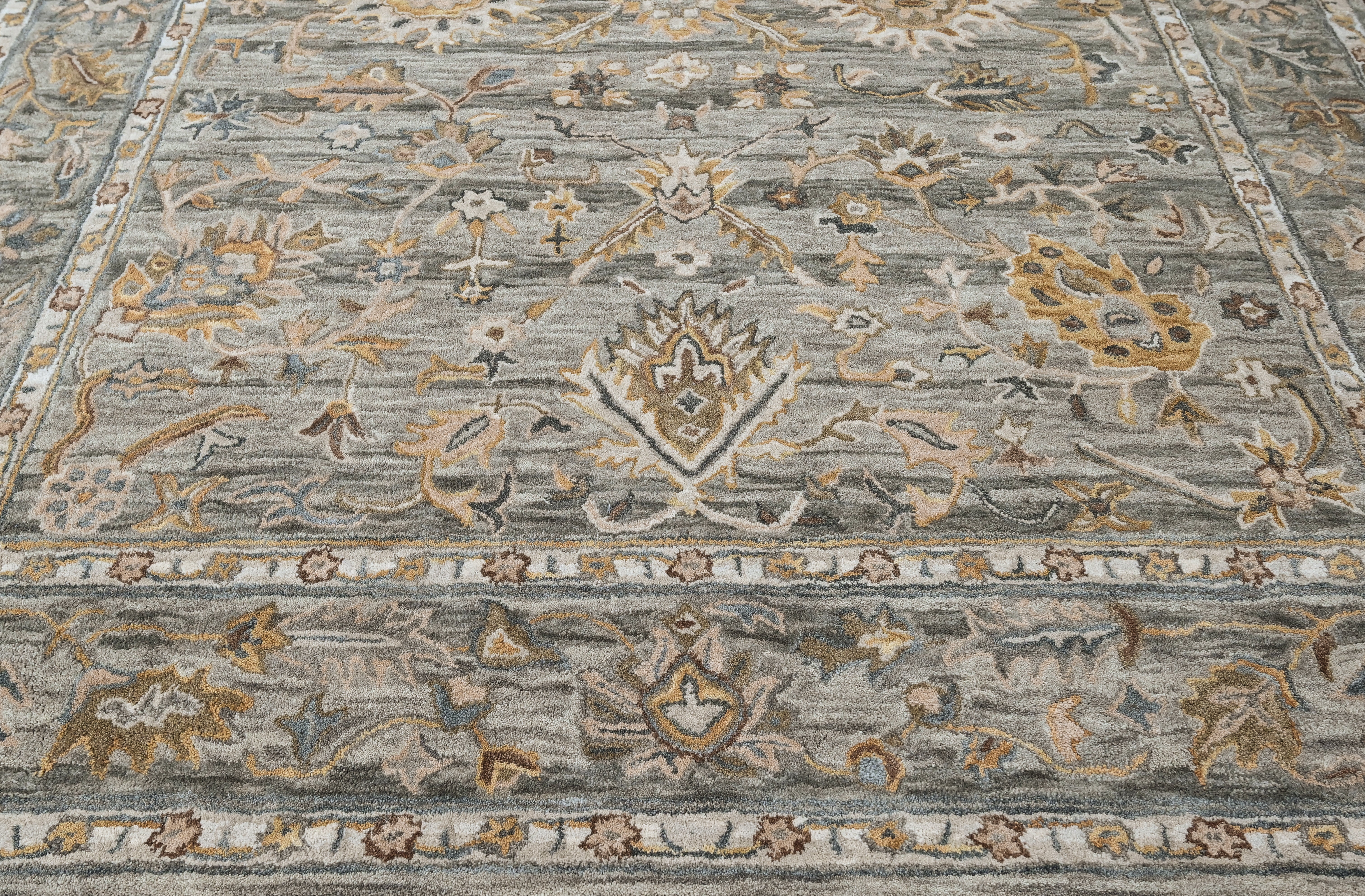 loomBloom Slate Multi Size Hand Tufted Wool Floral Modern & Contemporary Oriental Area Rug