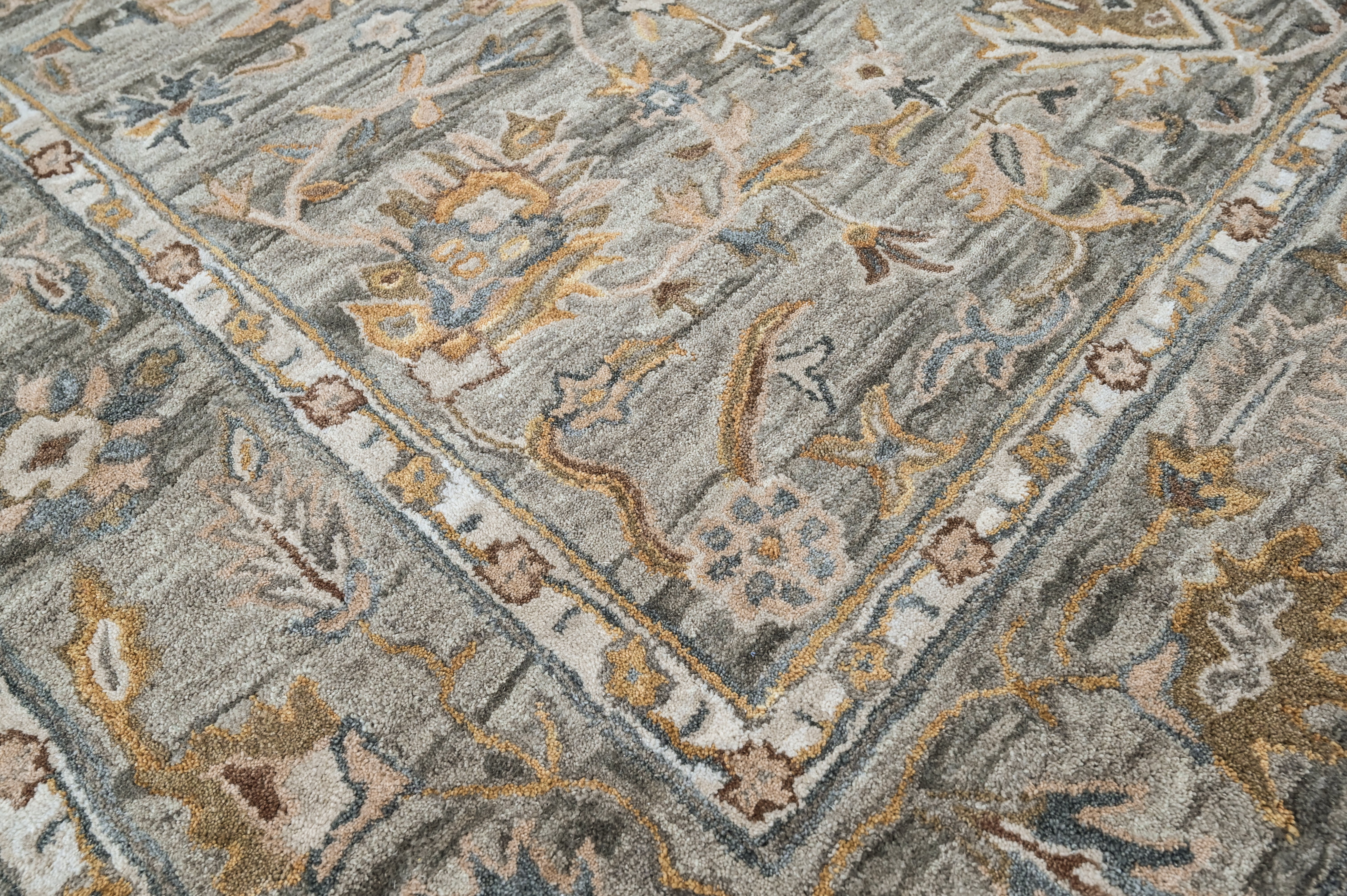 loomBloom Slate Multi Size Hand Tufted Wool Floral Modern & Contemporary Oriental Area Rug