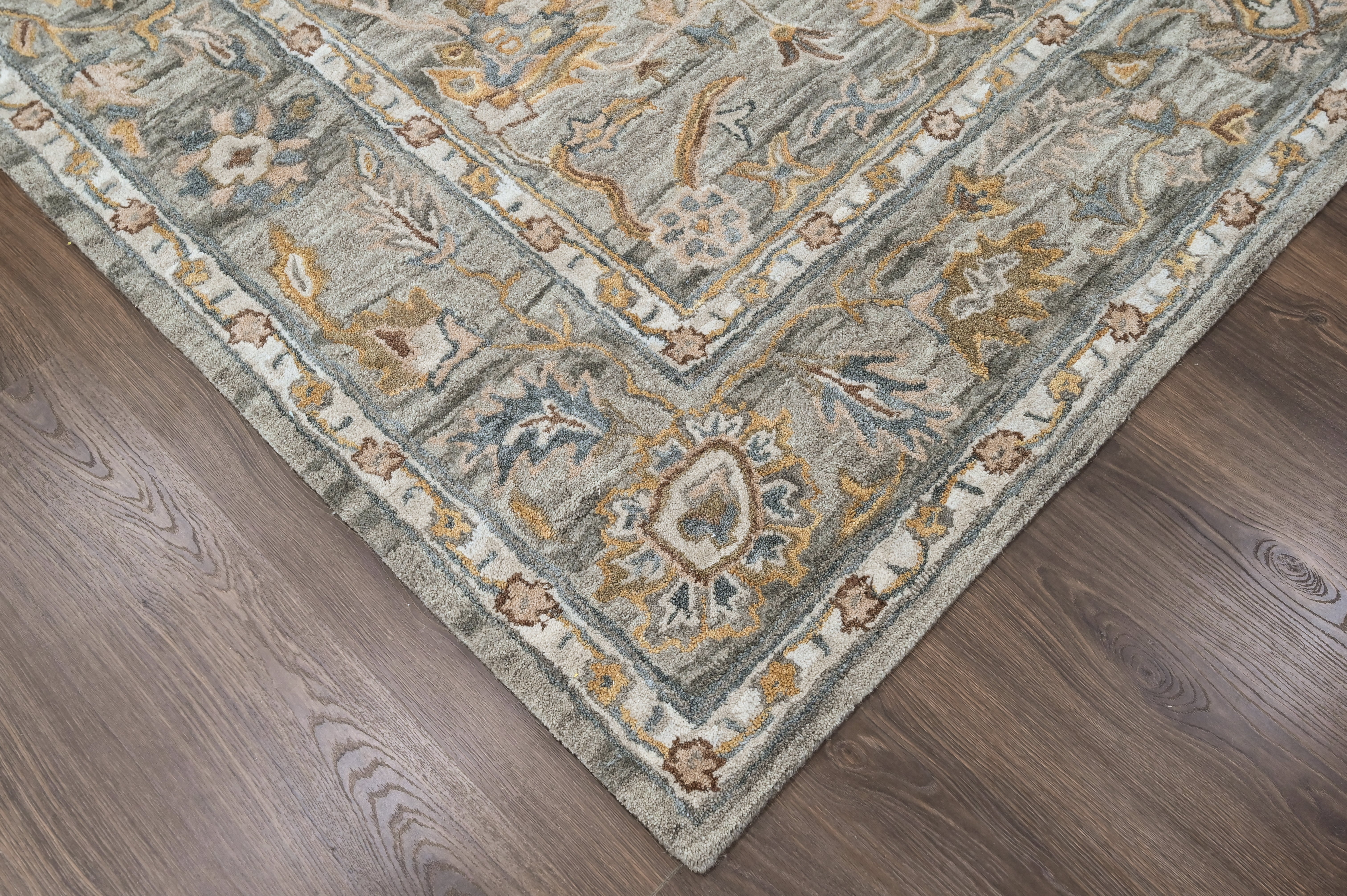 loomBloom Slate Multi Size Hand Tufted Wool Floral Modern & Contemporary Oriental Area Rug