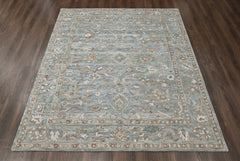 loomBloom Sky Blue Multi Size Hand Tufted Wool Floral Modern & Contemporary Oriental Area Rug